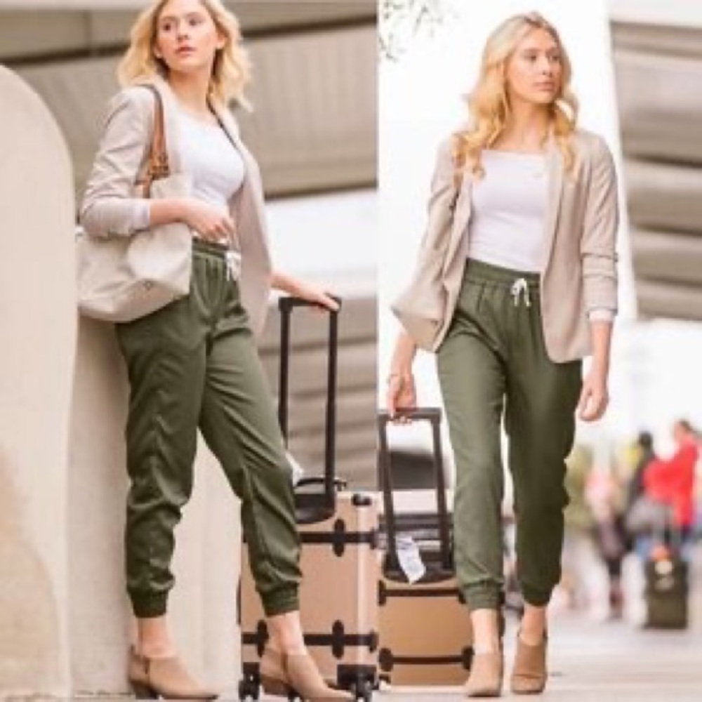 Baubax Women’s Olive Twill Joggers Medium